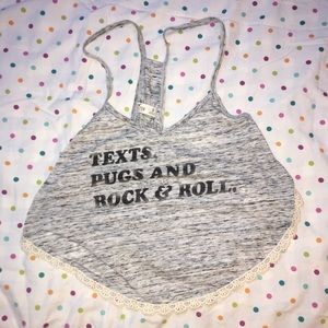 Gray Graphic Crop Top